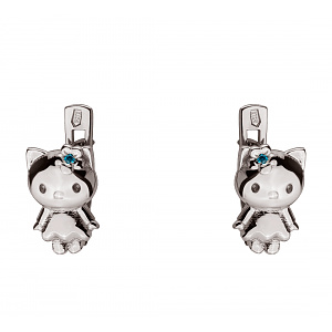 Золотые серьги с циркониями (2б_с-264) фотография