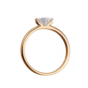 Золотое кольцо с цирконием куб. (01-18385365) фотография