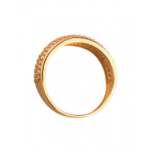 Золотое кольцо с цирконием куб. (01-19064265) фотография