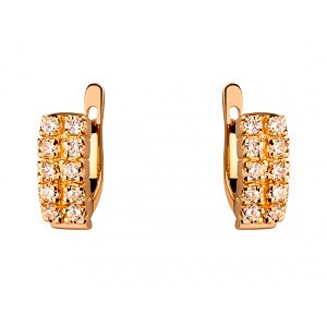 Золоті сережки з цирконієм куб. (01-19140465) фотографія