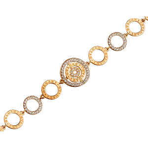 Золотой браслет с цирконием куб. (01-19189365) фотография