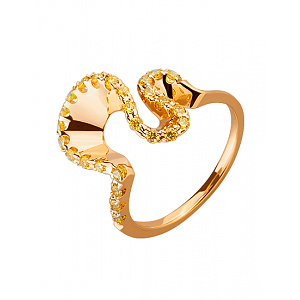 Золотое кольцо с цирконием куб. (01-19258265) фотография