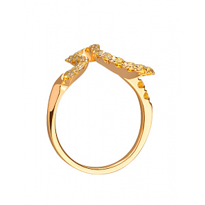 Золотое кольцо с цирконием куб. (01-19258265) фотография