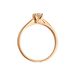 Золотое кольцо с цирконием куб. (01-19326365) фотография