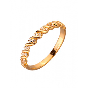 Золотое кольцо с цирконием куб. (01-200006965) фотография