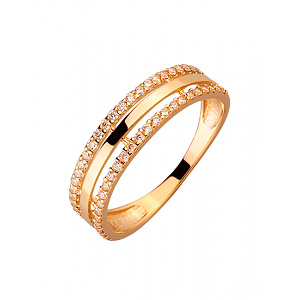 Золотое кольцо с цирконием куб. (01-200020565) фотография