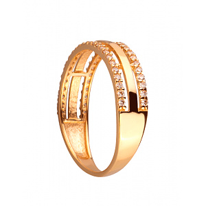 Золотое кольцо с цирконием куб. (01-200020565) фотография