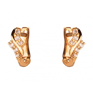 Золоті сережки з цирконієм куб. (01-200209465) фотографія