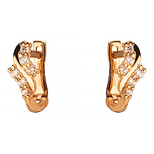 Золотые серьги с цирконием куб. (01-200209465)