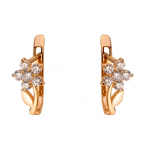 Золотые серьги с цирконием куб. (01-200364865) фотография