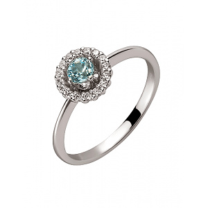 Золотое кольцо с топазом  и  цирконием куб. (01-200465965) фотография