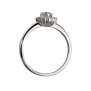 Золотое кольцо с топазом  и  цирконием куб. (01-200465965) фотография