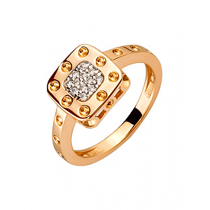 Золотое кольцо с цирконием куб. (01-200468465) фотография