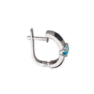 Золотые серьги с бриллиантами, корундами  и  топазами (01-200473865) фотография