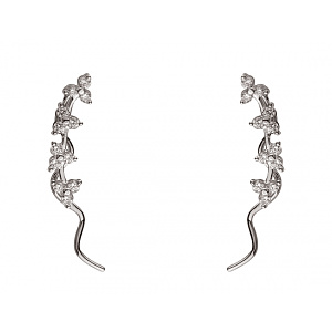 Золоті сережки з цирконієм куб. (01-200492265) фотографія