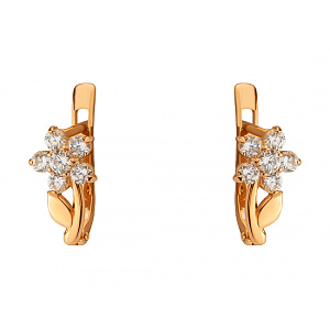 Золотые серьги с цирконием куб. (01-200530765) фотография