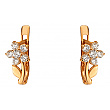 Золотые серьги с цирконием куб. 01-200530765 фотография 1
