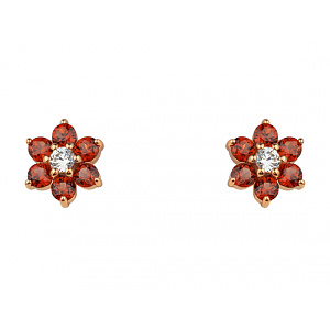 Золоті сережки з гранатами (01-200740165) фотографія