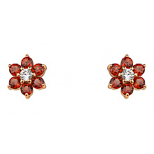 Золоті сережки з гранатами (01-200740165)