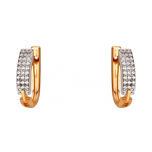 Золоті сережки з фіанітом (цирконієм куб.) (01-200841865) фотографія