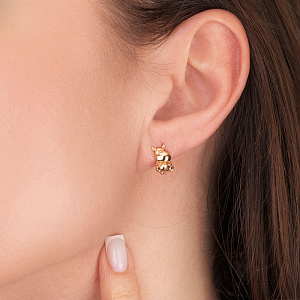 Золотые серьги с циркониями (1б_с-242) фотография