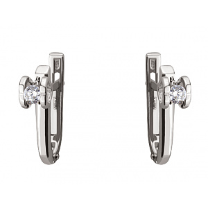 Золотые серьги с цирконием куб. (01-18989566) фотография