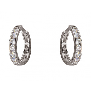 Золоті сережки з цирконієм куб. (01-19029866) фотографія