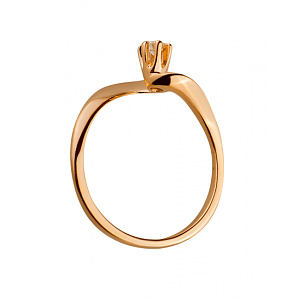 Золота каблучка з діамантом (01-19153066) фотографія