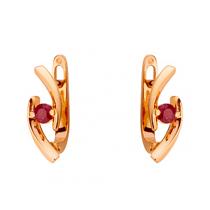 Золоті сережки з корундами (01-19158966) фотографія