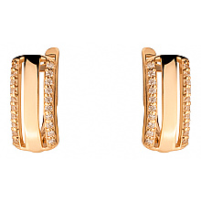 Золотые серьги с цирконием куб. (01-200137466)