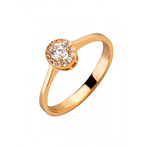 Золотое кольцо с цирконием куб. (01-200191466) фотография