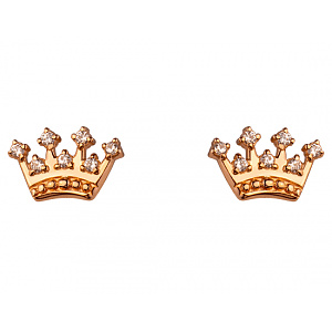 Золотые серьги с цирконием куб. (01-200364866) фотография