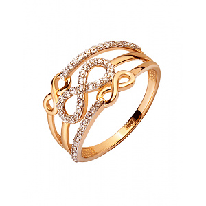 Золота каблучка з цирконієм куб. (01-200422766) фотографія