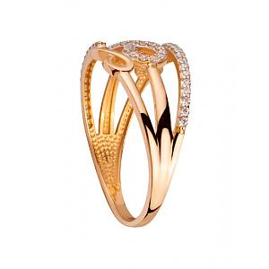 Золота каблучка з цирконієм куб. (01-200422766) фотографія