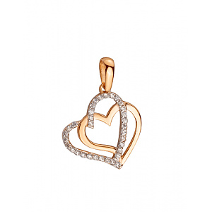 Золотой кулон с цирконием куб. (01-200447866) фотография