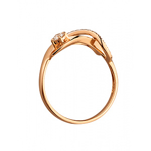 Золотое кольцо с бриллиантом (01-200552666) фотография