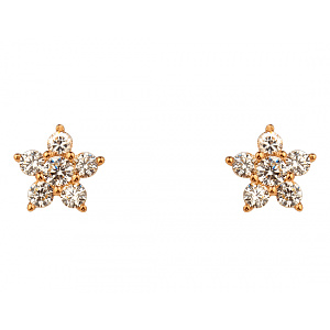 Золоті сережки з цирконієм куб. (01-200575966) фотографія