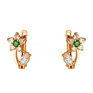 Золоті сережки з фіанітом (цирконієм куб.) (01-200633466) фотографія