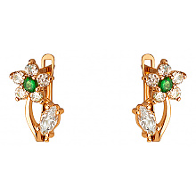 Золоті сережки з фіанітом (цирконієм куб.) (01-200633466)