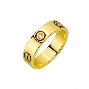 Золотое обручальное кольцо  с бриллиантом (01-200740166) фотография