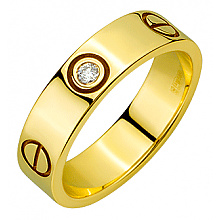 Золотое обручальное кольцо  с бриллиантом (01-200740166)
