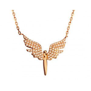 Золоте кольє з фіанітом (цирконієм куб.) (01-200788566) фотографія