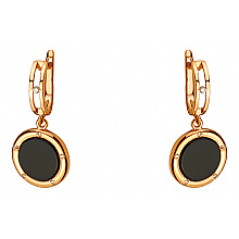 Золотые серьги с фианитом (цирконием куб.) (01-200807566)