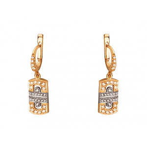 Золотые серьги с бриллиантами (01-200815966) фотография