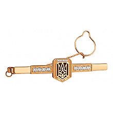 Золотой зажим с фианитом (цирконием куб.) (01-200841766)