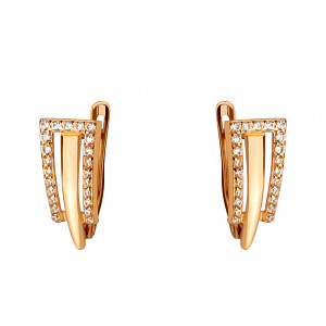 Золоті сережки з фіанітом (цирконієм куб.) (01-200841866) фотографія