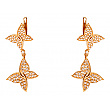 Золотые серьги с фианитом (цирконием куб.) 01-200905466 фотография 1