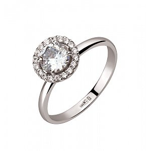 Золотое кольцо с фианитами (кубическим цирконием) (2б_к-336) фотография