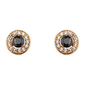 Золотые серьги с цирконием куб. (01-18375467) фотография