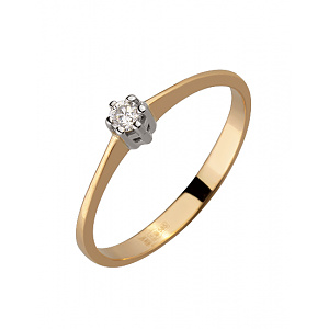 Золотое кольцо с бриллиантом (01-18928167) фотография